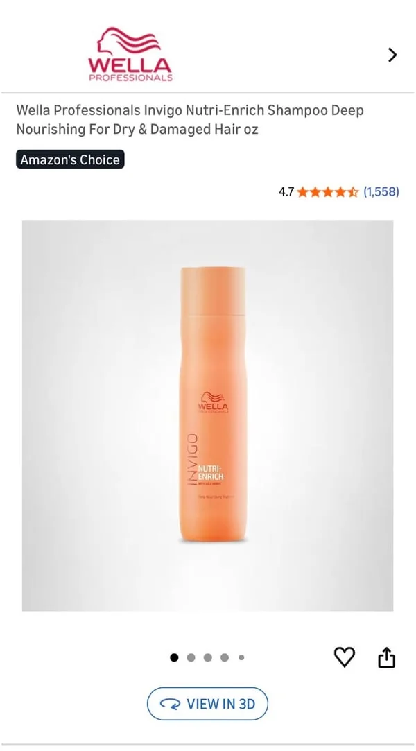 Amazon Beauty listing with View in 3D