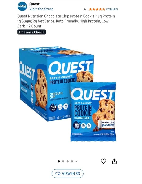 Amazon Grocery listing with View in 3D