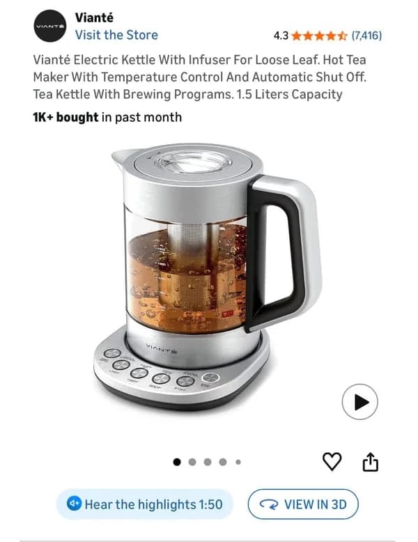 Amazon Home & Kitchen product with View in 3D